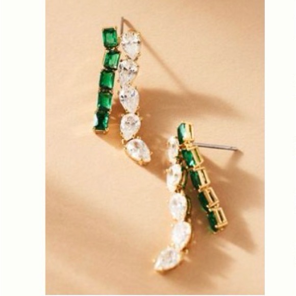 Nadri Emerald Isle Crystal Double Linear Drop Earrings 81$
